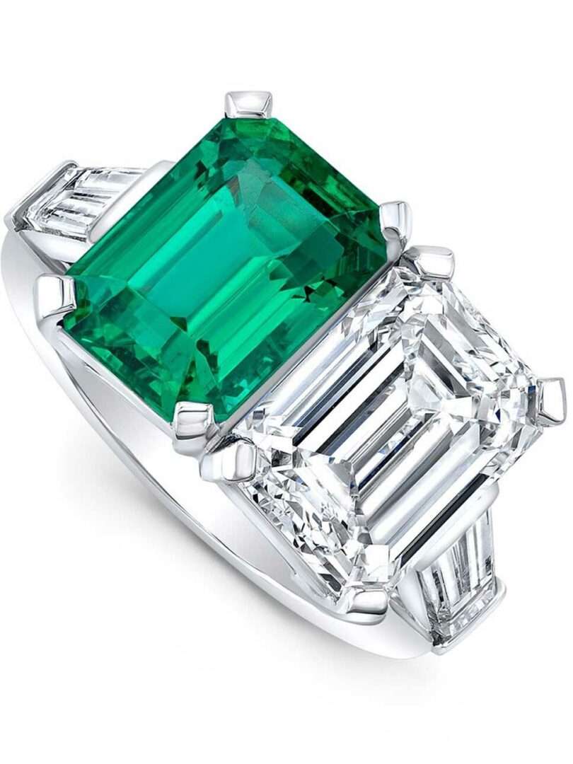 emerald ring with diamonds