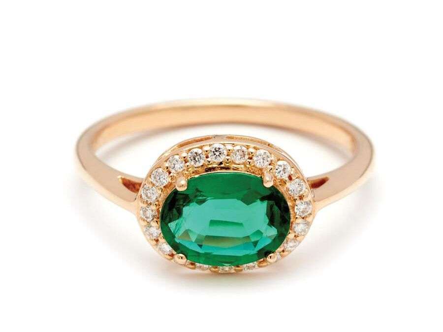 emerald ring with diamonds