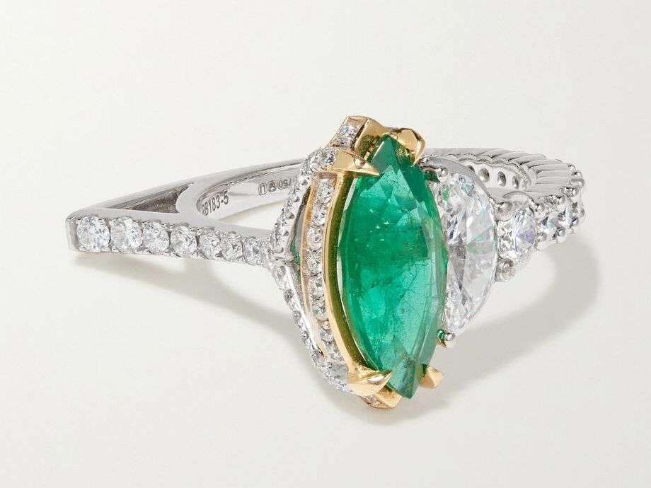 emerald ring with diamonds