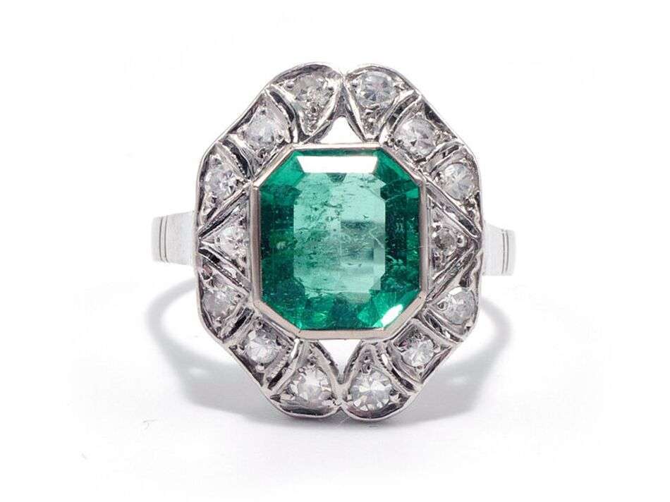 emerald ring with diamonds