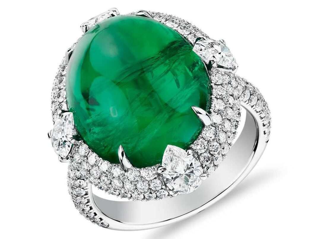 emerald ring with diamonds