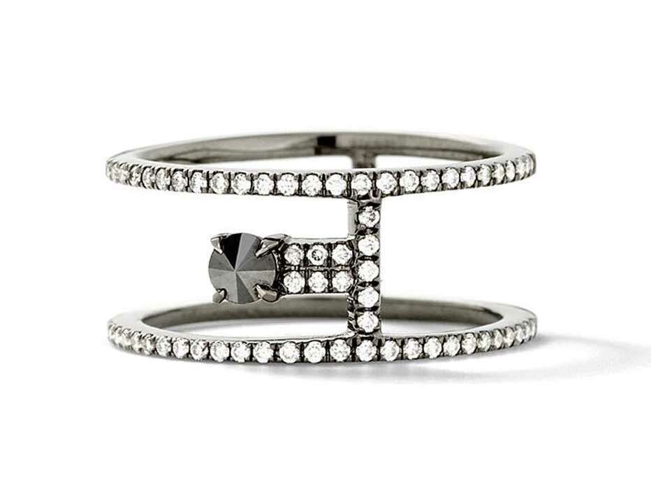 ring with black diamond