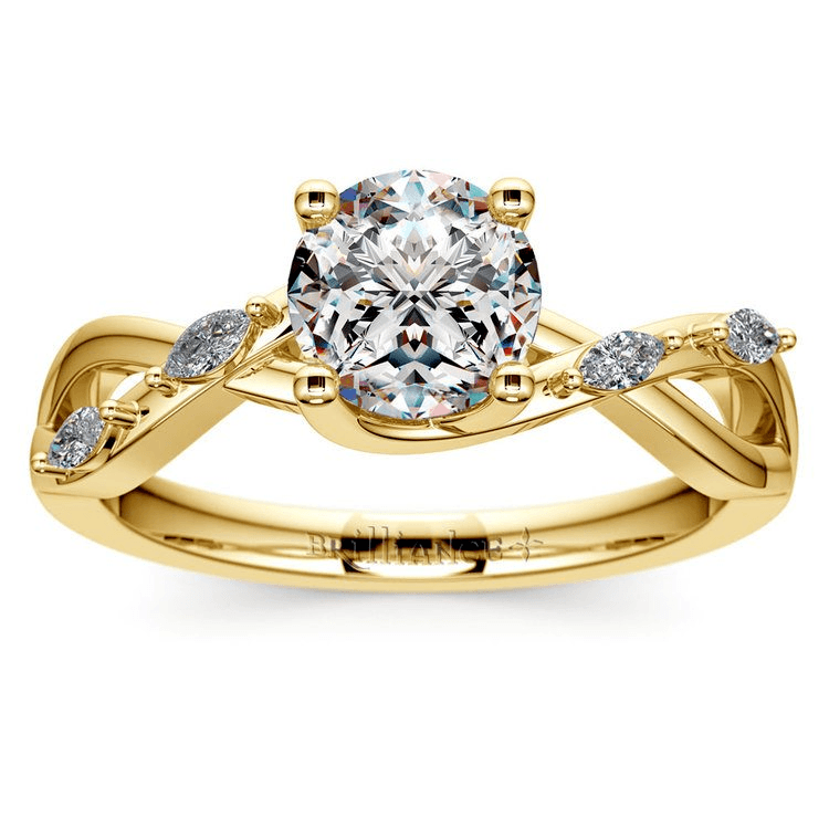 Florida Ivy Diamond Engagement Ring In Yellow Gold