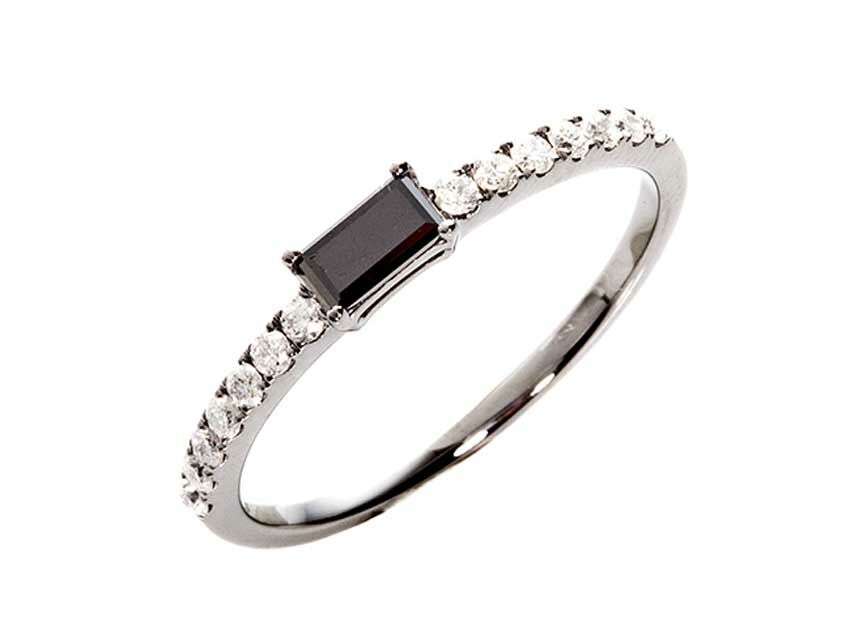 Emerald cut black diamond