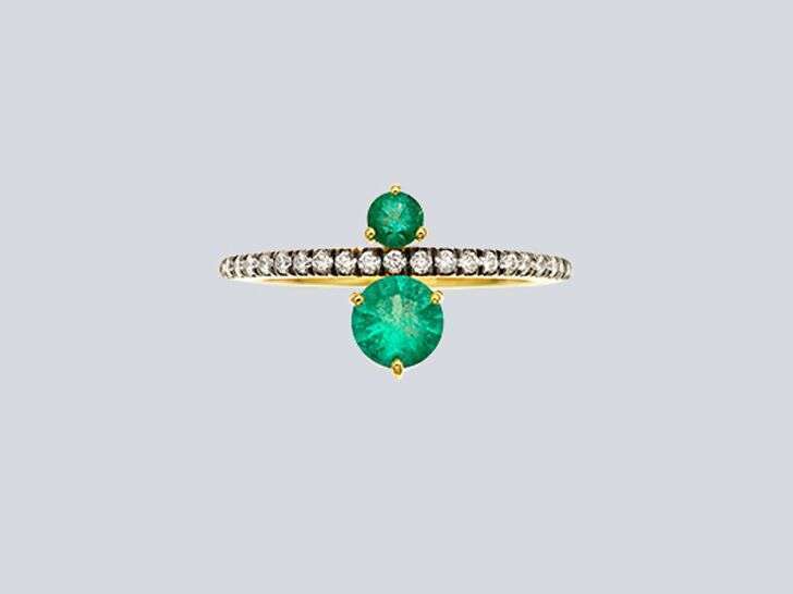emerald ring with diamonds