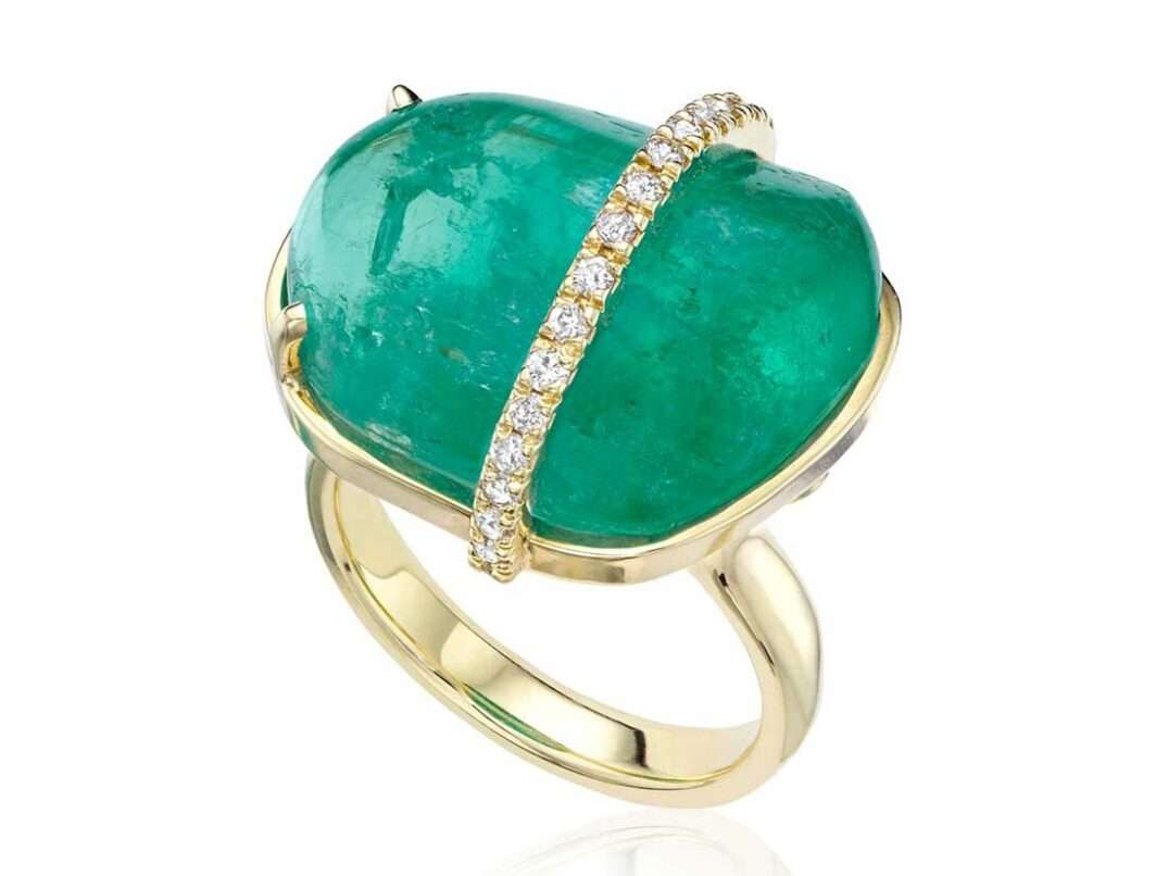 emerald ring with diamonds