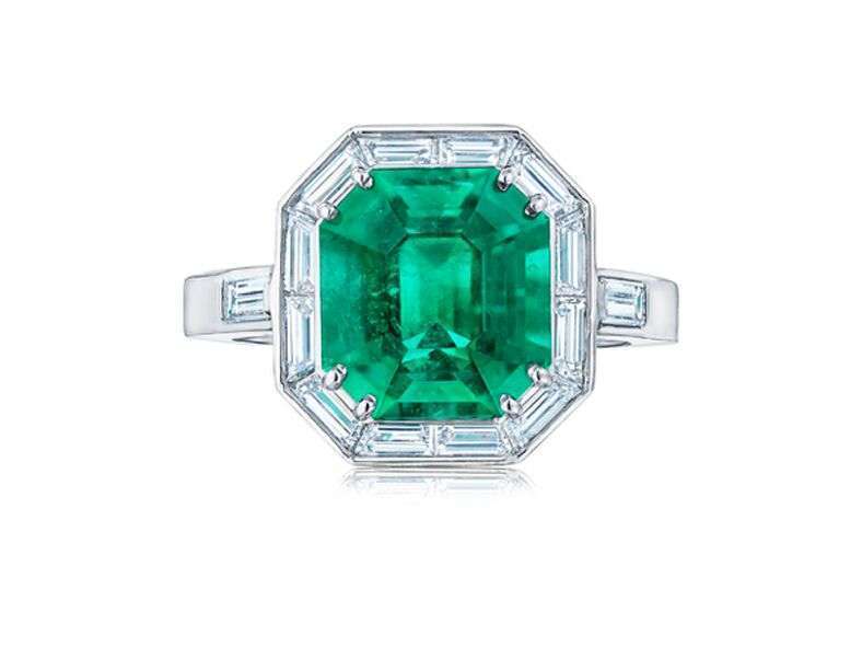 emerald ring with diamonds