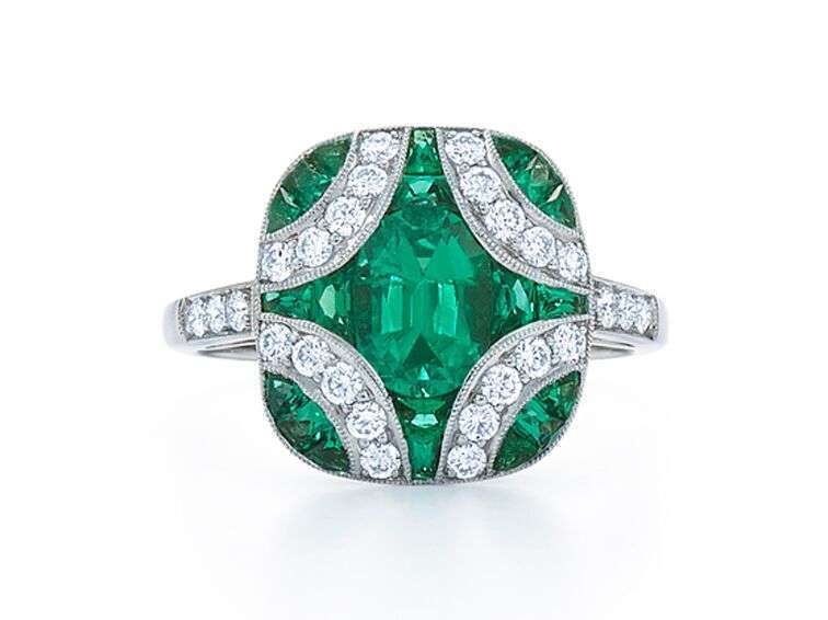 emerald ring with diamonds