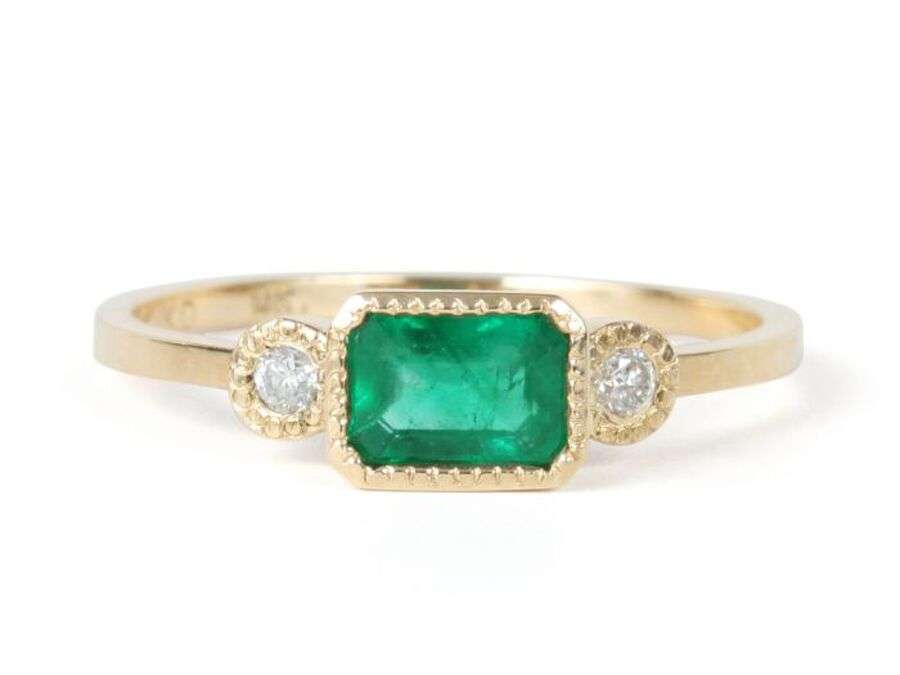 emerald ring with diamonds