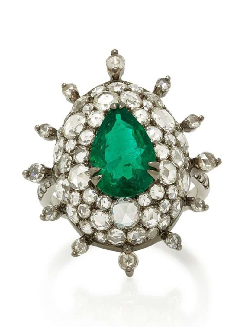 emerald ring with diamonds