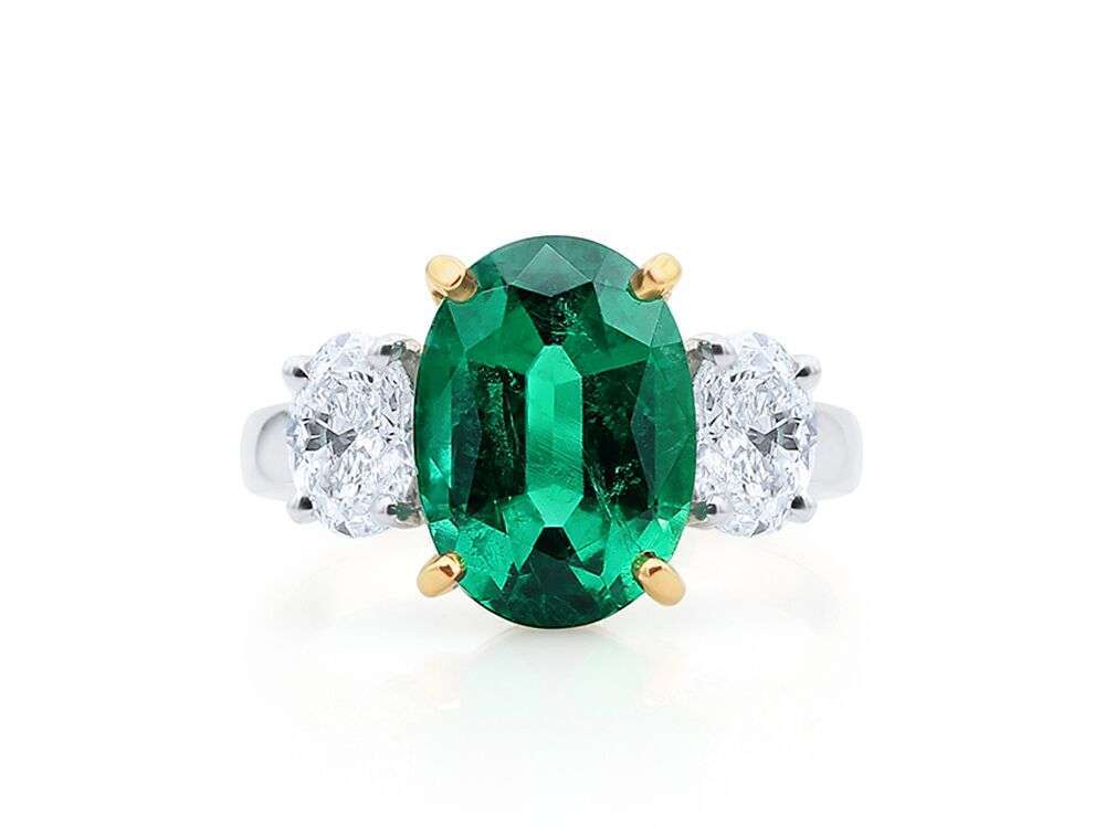 emerald ring with diamonds