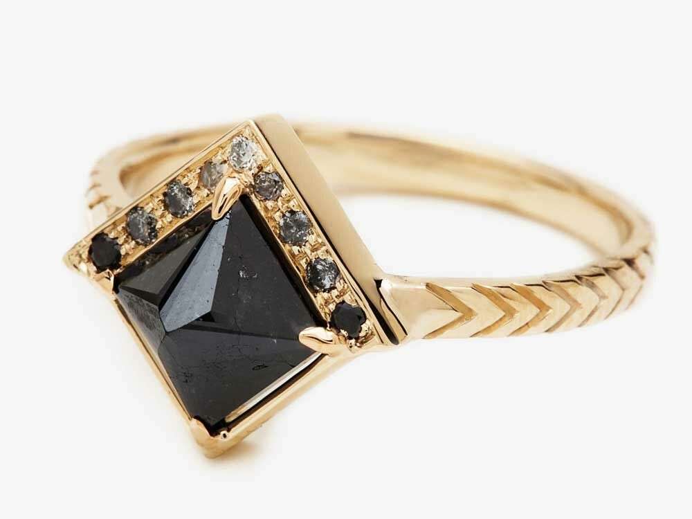 princess cut black diamond