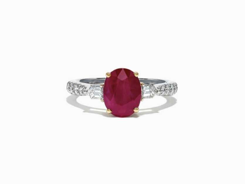 ring с рубином и бриллиантами
