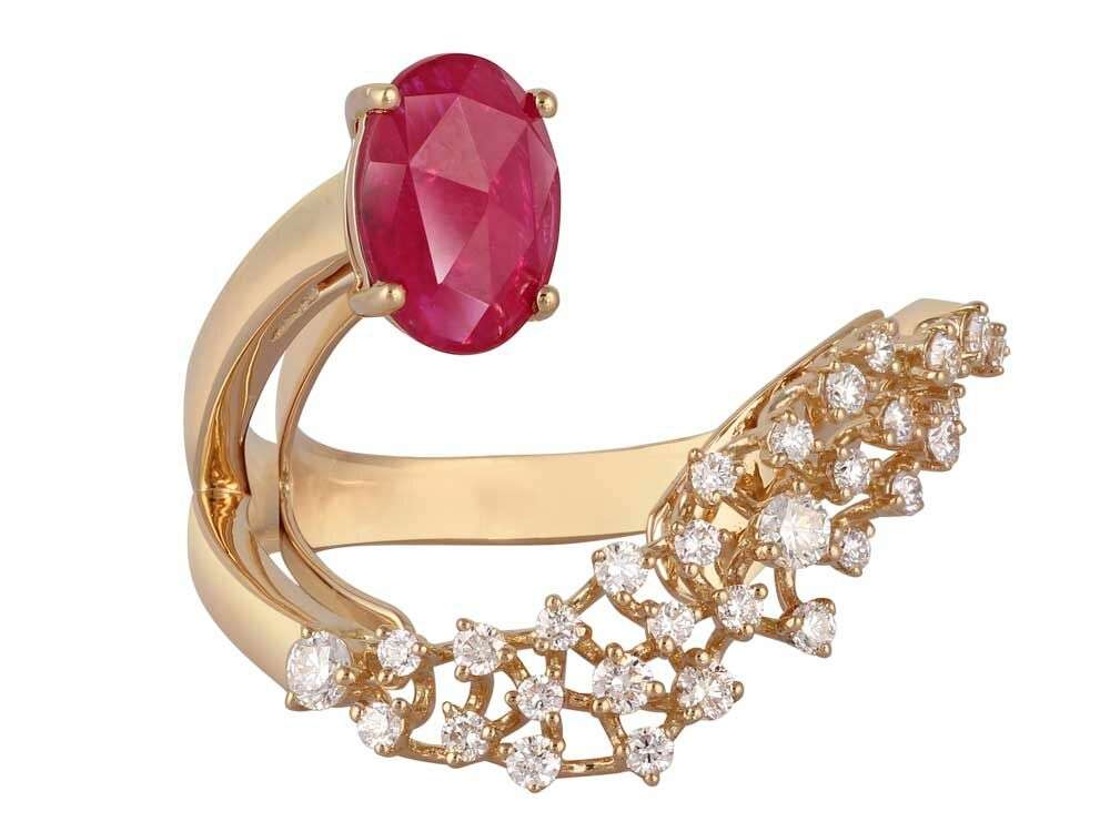 ring с рубином и бриллиантами