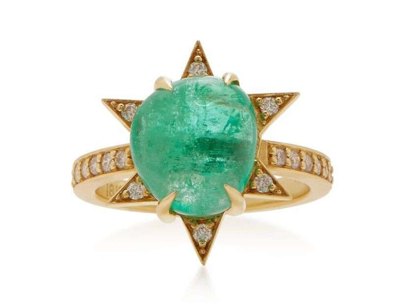 emerald ring with diamonds