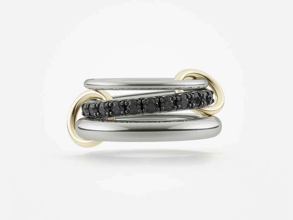 ring with diamonds in pave setting