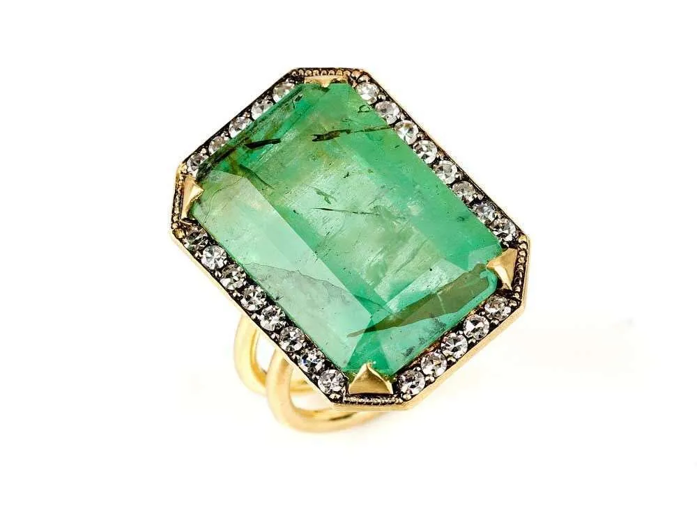 emerald ring with diamonds