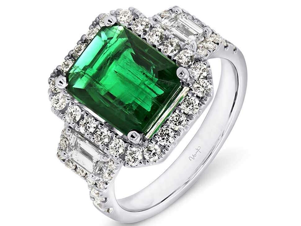 emerald ring with diamonds
