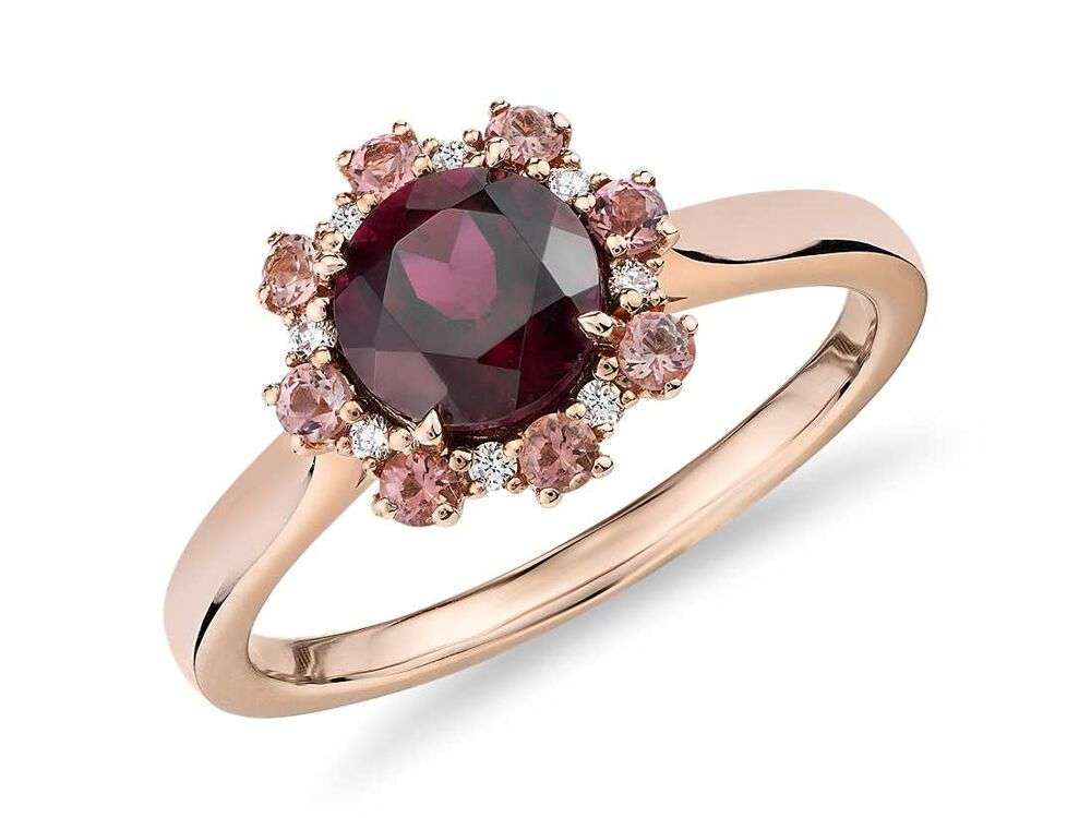 Pink tourmaline and diamond