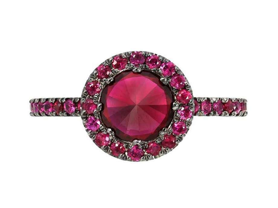 sugar stud ruby ring с рубинами